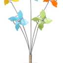 Cute Flower Table Card Memo Holder Stand,1 Pcs Photo Clips Holder Desk Stand for Memo Paper Note Monmory Photo Christmas Wedding Display with Flowerpot Shaped Plastic Base (Pinwheel Silver)