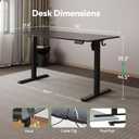 Large Electric Standing Desk,55x28 Inches Adjustable Height Stand up Desk, Sit Stand Home Office Desk, 3 Preset Heights,Equipped with Hooks,Ergonomic Computer Desk WorkstationBlack