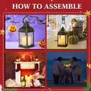 8 Pcs 10 inch Decorative Candle Lantern Bulk for Wedding Centerpieces Lanterns with LED Flameless Candle Indoor Outdoor Battery Powered Hanging Lights for Wedding Party (Light Bronze)