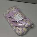 HowFly Corduroy Insulated Lunch Bag for Women - 8.8L Reusable Thermal Lunch Box Cooler Tote Bags with Pockets for Work School Travel, Purple-Beige Check