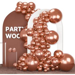 2 x PartyWoo Rose Gold Balloons 140 pcs Different Sizes of 18 12 10 5 Inch Gold Balloon Arch Kit Garland for Birthday Graduation Bachelorette Bridal Shower Wedding Party Decorations Rose Gold-G107