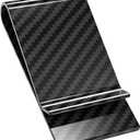 Travelambo Carbon Fiber Money Clip Front Pocket Wallet Minimalist Wallet Slim Wallet Credit Card Holder