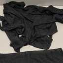 Saodimallsu Womens 2 Piece Sheer Mesh Cover Up Long Sleeve Wrap Tie Crop Tops Ruffle Mini Skirt Beach Coverup Set (XX-Large, Black)