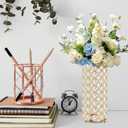 8 Pcs Gold Crystal Flower Vase and Pillar Candle Holder Set, 7.87" Metal Cylinder Stand for Wedding Table Centerpieces, Flower Arrangements, Christmas Party, Event Decor, and Gifts