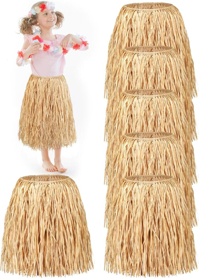 Liliful Mini Raffia Skirt Hula Skirt Hawaiian Grass for Halloween Luau Party