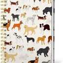 KZYVFNPQ Spiral Journal Notebook for Women Men, A5 Cute Hardcover Lined Notebook with Strong Binding,College Ruled Notebook for Office Work Writing, 120 Pages/60 Sheets, 6"x8.3"(Cute Dogs)