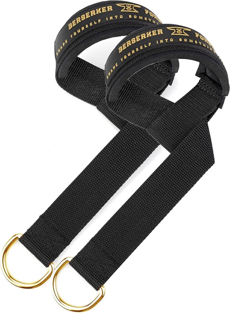 Weightlifting Wrist Straps with Superior Wrist Support Used for Deadlifting, Bodybuilding, Powerlifting and Newly Designed D-Rings for a Cable Gym Workout! Weight Lifting Straps