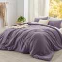 Bedsure Super King Plus Comforter Set, Grayish Purple Soft Prewashed Bedding for All Seasons, 3 Pieces GentleSoft Bed Set, 1 Lightweight Comforter (128"x120") and 2 Pillowcases (20"x36")
