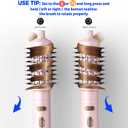 4 in 1 Rotating Hair Dryer Brush Spinning with Detachable Brush(2" & 1.5"),Negative Ionic Brush Blow Dryer 100-120V,3 Heats and 2 Speeds Rotating Hot Air Brush for Curling,Straight,Drying