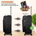 Verdi Softside Expandable 28 Inch Luggage with Spinner Wheels Lightweight Large Suitcase (Black, Checked-Large 28-Inch)