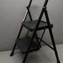 DUMOS Step Ladder, 2 Sturdy Step Stool with Anti-Slip Pedal & Comfortable Handrail, Portable Heavy Duty Step Stool for Kitchen, Garage & Outdoor Use, 800lbs, Black