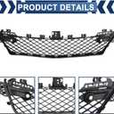 Front Bumper Lower Center Grille w/Parktronic Holes, Black Bumper Grill Compatible with Mercedes Benz C205 C300 C350 2012 2013 2014 2015 2048851324