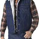 Wrangler Men's Sherpa Lined Denim Vest, XL