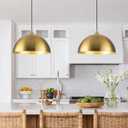 Gold Pendant Lights Kitchen Island 2 Pack, 14 Inch Gold Dome Pendant Light, Large Kitchen Pendant Light, Island Pendant Lights for Kitchen, Dining Room, Cafe