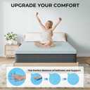OhGeni 2 Inch King Memory Foam Mattress Topper Pad with Cover, Soft Bed Cover with Anti-Slip Base, Enhanced with Cooling GelPremium Comfort for Sleep & Back Pain Relief, Removable & Washable