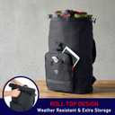 Nomad Motorcycle Sissy Bar Bag Expandable Roll Top Extra Storage Motorbike Tail Bag Converts to Handle & Shoulder Carry,15 Laptop Sleeve Weather Resistant Motorcycle Luggage Rack/Seat Travel (Black)