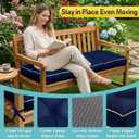 Outdoor Bench Cushion, Tufted Patio Seat Pad for Garden Bench, Porch Swing, Indoor/Outoor Furniture (Blue, 42X16X4)