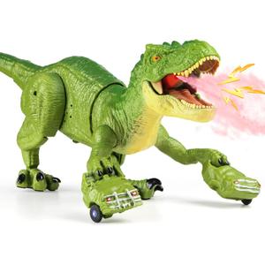 Sunrad Remote Control Dinosaur Toys for Kids 3-5 4-7 8-12 Year Old, Electronic RC Robot Dinosaur with Spray & Light & Roar, Realistic Walking T-Rex Toys Birthday Gifts for Boys Girls(Green)