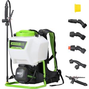 Greenworks 80V 4 Gallon Battery Powered Backpack Sprayer with 5 Tips, 70PSI Pressure-Weed Killer, Pest Control, Sanitizing & Garden Spraying, Cordless High-Pressure Sprayer Commercial Use, Tool Only