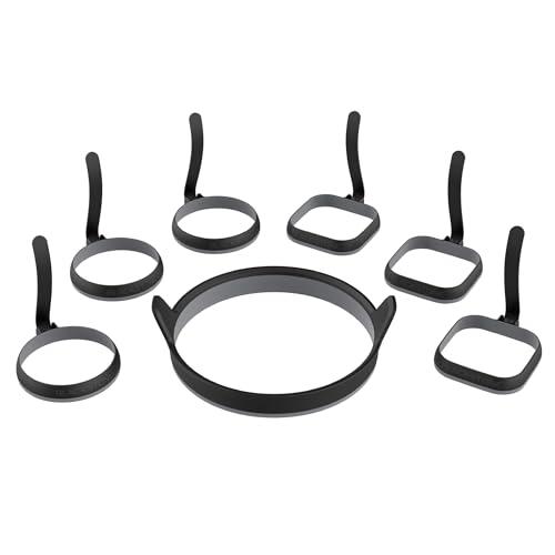 Blackstone Egg & Omelet Ring Kit (6 Piece Set) – Non Stick Silicone Egg & Omelette Cooker Mold for Pancake, Patties & English Muffin – Round Egg Cooking Shaper–Griddle Accessories for Breakfast - 5515