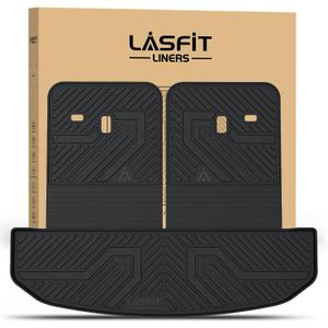 LASFIT Cargo Mat & Backrest Mats for Kia Sorento 2026 2025 2024 2023 2022 2021, All Weather TPE Custom Fit Cargo Liners Trunk Mat & SeatBack Mats Accessoires for Kia Sorento 2021-2026, Black LASFIT Cargo Mat & Backrest Mats for Kia Sorento 2026 2025 2024 2023 2022 2021, All Weather TPE Custom Fit Cargo Liners Trunk Mat & SeatBack Mats Accessoires for Kia Sorento 2021-2026, Black
