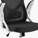 Lybaint Office Chair, High Back Ergonomic Desk Chair, Breathable Mesh Computer Chair with Flip-Up Armrests, Lumbar Support, Adjustable Headrest, 90°-125° Tilt Function, Recliner Chair for Home Office