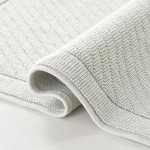 Arkwright 100% Cotton Bathroom Rug - High Absorbent Stylish Textured Woven Design Bath Mat, Slip Resistant Backing for Shower and Bathtub Floor, 17x24 in - Grey (Oyster Mushroom Grey)