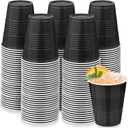 100 Pack Black Disposable Plastic Cups 12 Ounce Drinking Party Cups Bulk Party Cups for Wedding Birthday Graduation Christmas Parties, Picnics Events