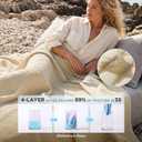 Bedsure 100% Cotton Muslin Blanket Queen Size for Bed - 4-Layer Breathable and Lightweight Soft Gauze Muslin Blankets for Adults, PureWoven Thin Summer Blanket, All Season, Linen Beige, 90x90 Inches