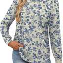 Alaroo Womens Long Sleeve Shirts 2026 Fall Tunic Tops Crewneck Blouses Print, L