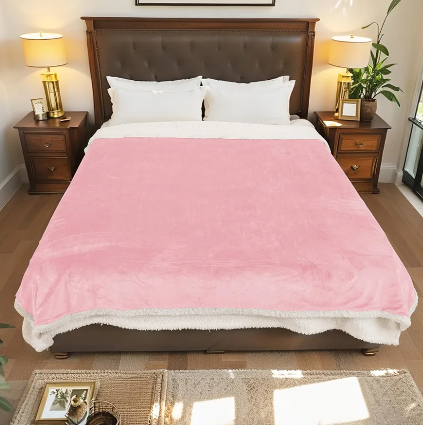 LaffyLo Electric Heated Blanket Twin Size  62"x84", Soft Flannel Heating Blanket, 10 Heating Levels, 112 H Auto Shut Off, Breathable Warm and Washable for Bed, Light Pink