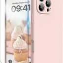 for iPhone 16 Pro Case, Liquid Silicone Case with Camera Protection Soft Gel Rubber Cover with Microfiber Lining Shockproof Protective Phone Case for iPhone 16 Pro 6.3", Chalk Pink