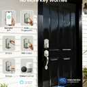 Veise VE027-H Built-in Wi-Fi Fingerprint Smart Deadbolt Lock with Handleset, App Remote & Voice Control, Keyless Entry Front Door Lock Set, Touchscreen Keypad, Auto-Lock, Easy Setup, Satin Nickel
