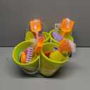 Beach Bucket Toy Set 9 Piece 1 Bucket 2 Shovels 1 Rake 5 Sand Molds 4 Pack