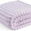 Bedsure GentleSoft Lavender Fog Fleece Blanket for Couch - Cozy Soft Blankets for Women, Cute Small Throws for Girls, 50x60 Inches