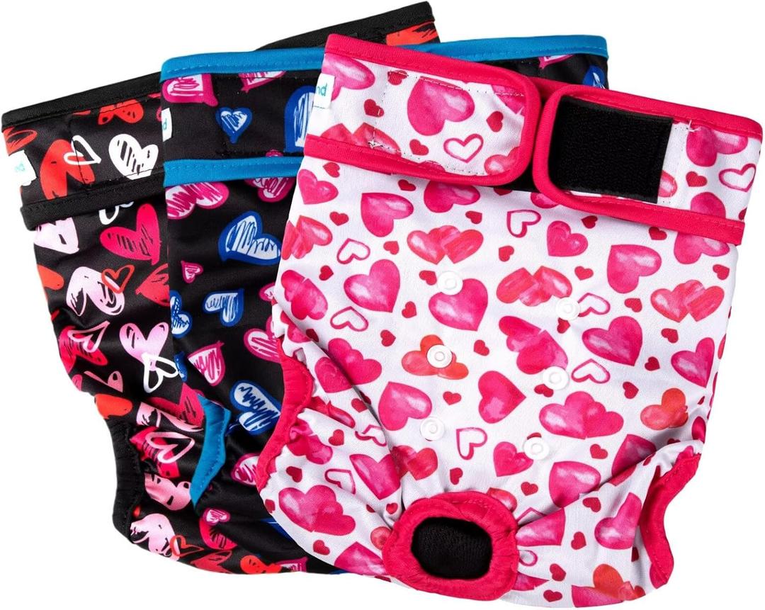 Paw Legend Washable Reusable Female Dog Period Diapers for Heat Doggie Puppy Diapers for Female Dogs (3 Pack, Large) 
