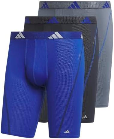 Adidas Men's Performance Mesh Long Boxer Brief Underwear (3-Pack), for Active Sport and All Day Comfort L