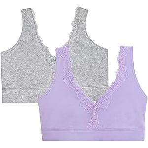 Fruit of The Loom Women's 2-Pack Full Coverage Wireless Cotton Bra - Soft & Everyday Comfort, Size 3XL