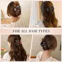 Obeoby 6 PCS Flat Hair Clips, Medium Flat Claw Clips French Hair Barrettes Accessories for Women Girls (Tortoiseshell)
