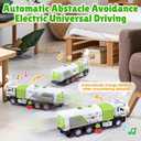 WeeHomm Garbage Truck Toy with Lights and Sounds, Play Vacuum Street Sweeper Trash Truck, Battery Powered Recycling Car Vehicle Toys for Boys Girls Kids Toddler Gift for Christmas Birthday