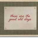 AYHSSMO Vintage Framed Wall Art These Are The Good Old Days Print Motivational Home Decor Farm House Paintings Trendy Retro Green Gingham Paintings Prints For Living Room Bedroom 12x16in (grid)