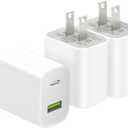 3 Pack USB C Charger Block, Dual Port Type C Wall Charger Fast Charging 20W Power Adapter Cube for iPhone 14/14 Pro/14 Pro Max/14 Plus/13/12/11, XS/XR/X, iPad, Samsung, More