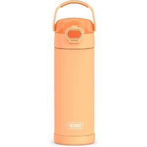 THERMOS FUNTAINER 16 Ounce Stainless Steel Vacuum Insulated Bottle with Wide Spout Lid, Orange