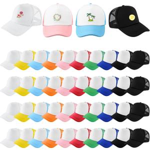 Hercicy 40 Pack Sublimation Blank Trucker Hat Bulk Wholesale Mesh Baseball Cap for Women Men DIY Hat Bar Party