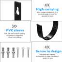 2 Pcs Wall Hooks for Hanging Heavy Duty, Coat Hooks Wall Mounted, Black Metal Screw in Hook Hangers for Hanging Towels Backpack Clothes Robe Bags Bathroom Closet Garage Outdoor + Screws(6.1")