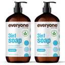 Everyone 3-in-1 Soap, Body Wash, Bubble Bath, Shampoo, 32 Ounce (Pack of 2), Unscented, made for Men and Women