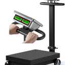 Large Platform Scale with Wheel 660 LB Floor Weight Computing Postal Scale Digital Perfect Industrial Platform Scale Foldable for Postal Luggage Shipping Mailing Weighing