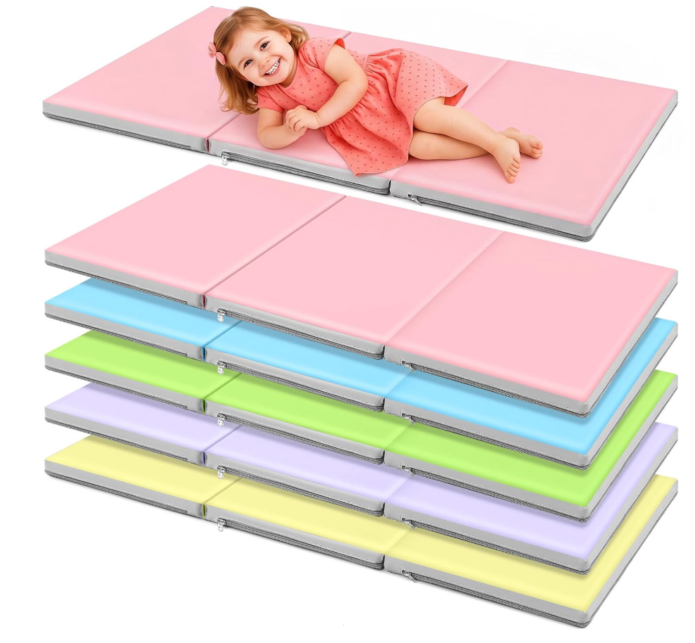 Wesiti 5 Pcs Kids Nap Mats for Preschool Daycare Bulk, Macaron Color