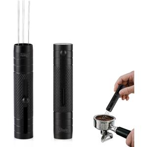 WDT Espresso Distribution Tool - Bincoo Magnetic, Collapsible Needle Stirrer for Even Coffee Grounds | Fits Portafilters, Dosing Cups | Compact Storage, Sticks to Coffee Machine (Black)