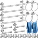 Blulu 20 Pcs Bathroom Hardware Set, Stainless Steel Towel Bar Set Includes 15.7 inch Towel Bar, Hook, Ring, Toilet Paper Holder Wall Mounted Bathroom Accessories (Brushed Nickel)